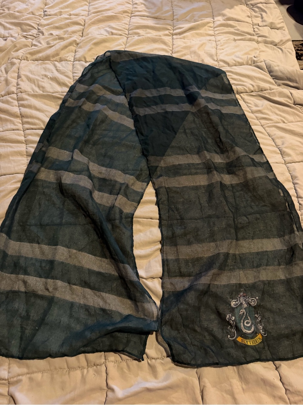 Warner Bros. Slytherin Stripe Green & Gray Lightweight Scarf